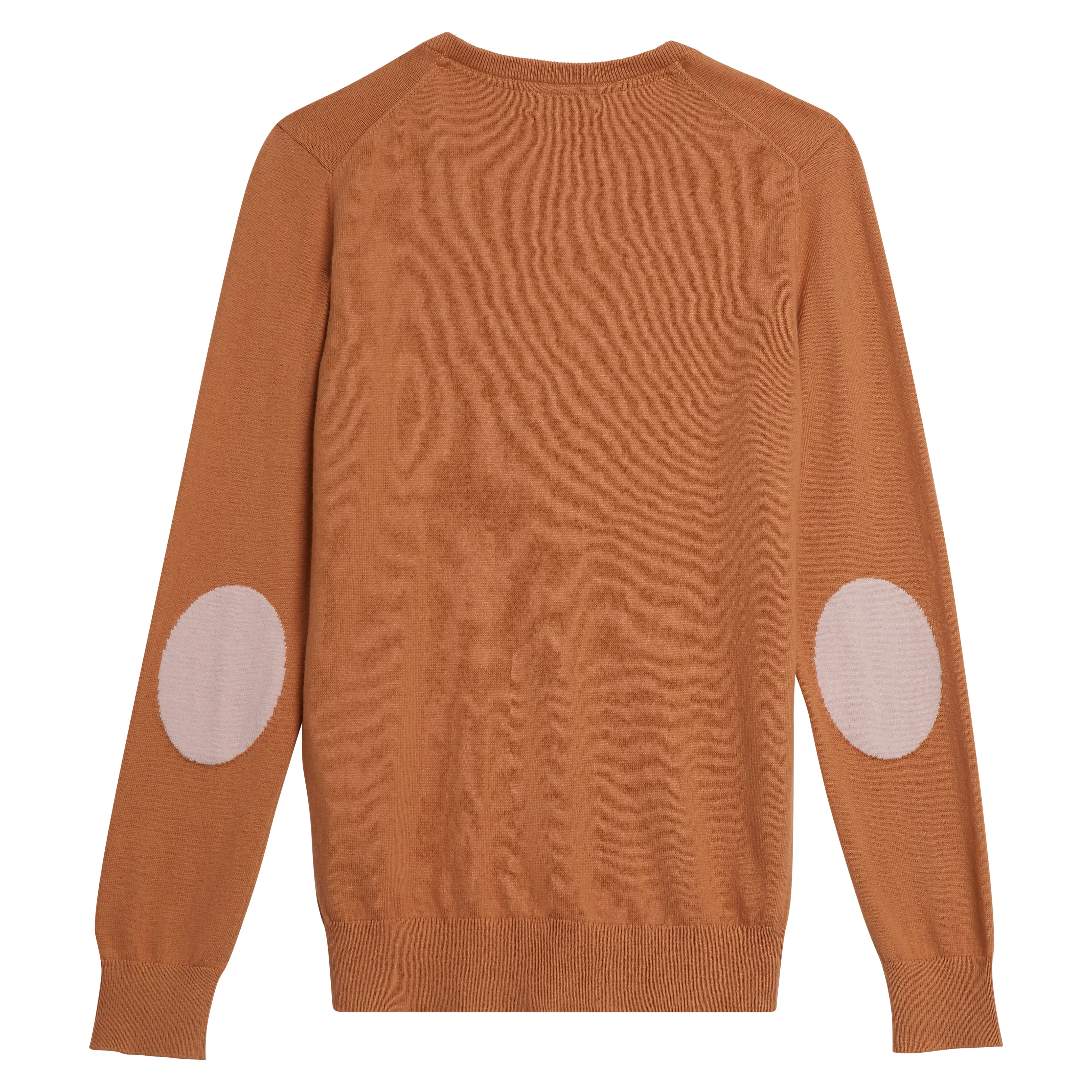 Pull Col V à Coudières Beige Femme